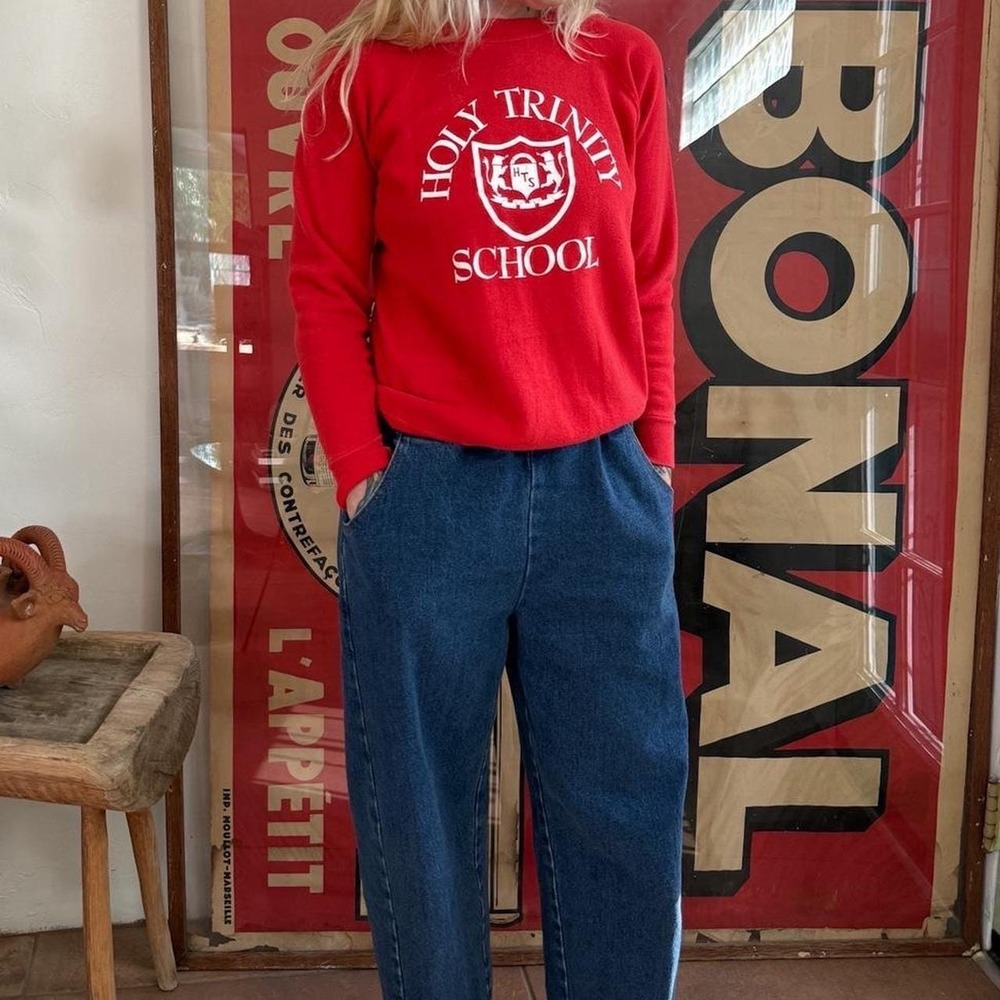 Vintage 1970s Collegiate Pacific Red Crewneck Holy Trinity‎ Sweatshirt